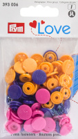 Кнопки 393006 Prym Love "Color Snaps" круглые оранжевые, розовые, фиолетовые